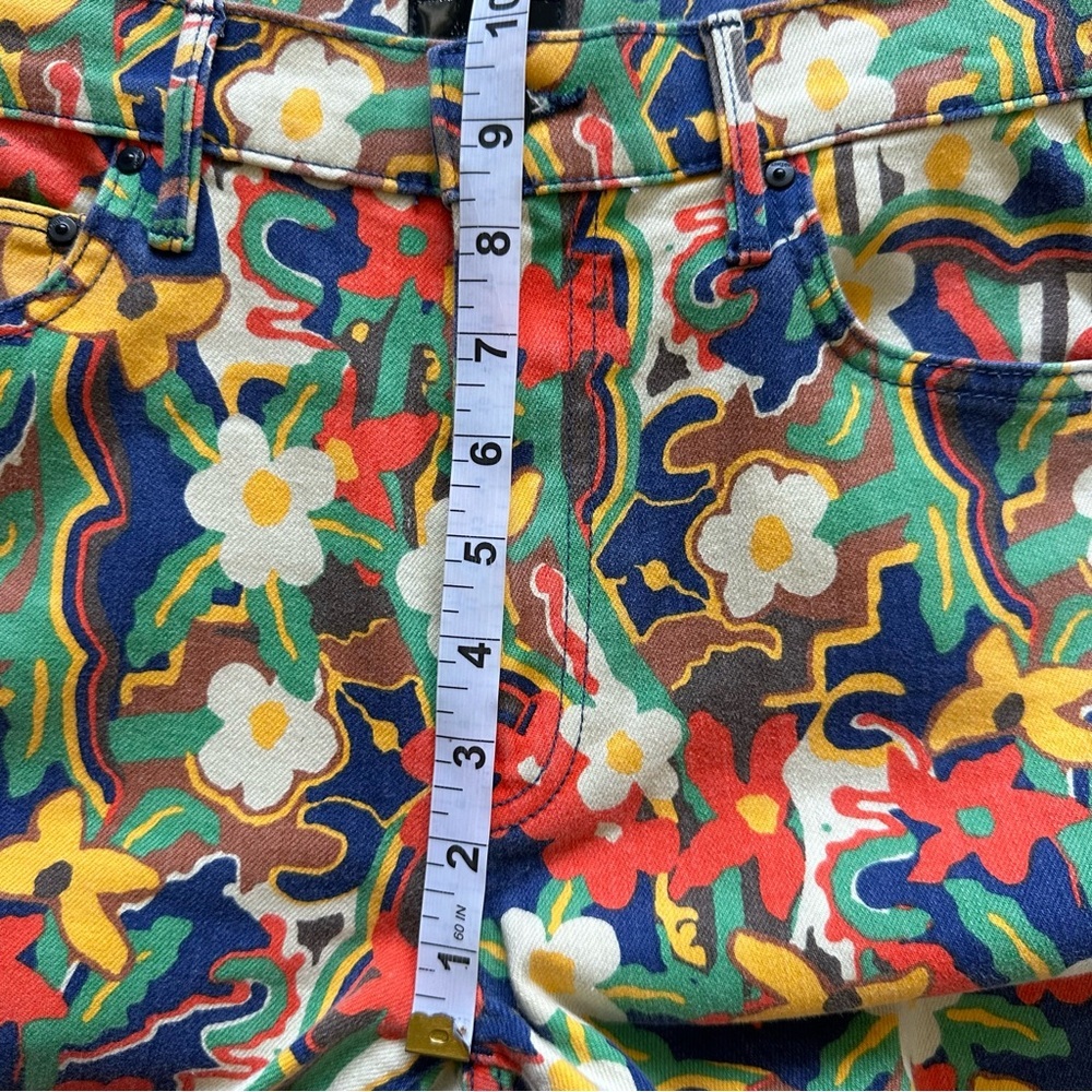 NEW Mother The Insider Flood High Rise Jeans Cosmic Bloom Floral Print Size 27 - Picture 10 of 13